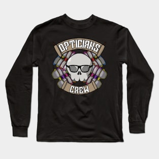 Opticians crew Jolly Roger pirate flag Long Sleeve T-Shirt